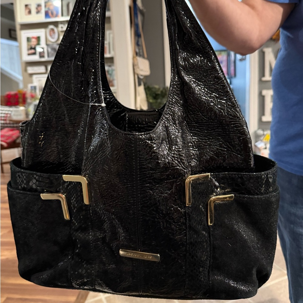 Michael Kors Black and Gold Shoulder Bag